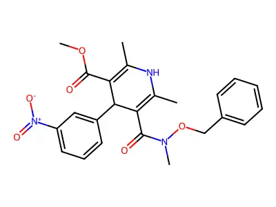 3-Pyridinecarboxylic acid, 1,4-dihydro-2,6-dimethyl-5-((methyl(phenylmethoxy)amino)carbonyl)-4-(3-nitrophenyl)-, methyl ester structure