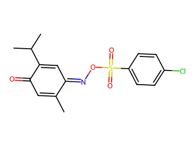 2-Methyl-5-(1-methylethyl)-2,5-cyclohexadiene-1,4-dione 1-[O-[(4-chlorophenyl)sulfonyl]oxime] structure