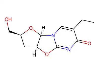 2,2'-Anhydro-3'-deoxy-5-ethyluridine structure