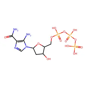 5-Amino-1-(2'-deoxy-beta-ribofuranosyl)imidazole-4-carboxamide-5'-triphosphate structure