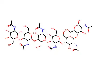 N-acetylglucosamine hexasaccharide 1-4 structure