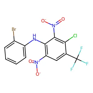 N-(2-bromophenyl)-3-chloro-2,6-dinitro-4-(trifluoromethyl)aniline structure
