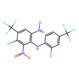 3-Chloro-N-(2-chloro-4-(trifluoromethyl)phenyl)-2,6-dinitro-4-(trifluoromethyl)aniline structure