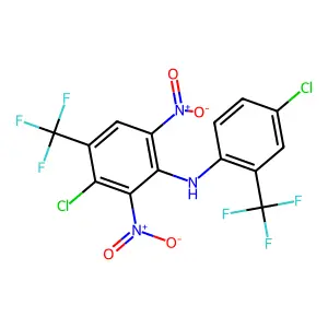 3-Chloro-N-(4-chloro-2-(trifluoromethyl)phenyl)-2,6-dinitro-4-(trifluoromethyl)aniline structure
