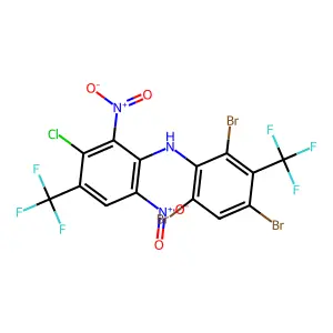 3-Chloro-2,6-dinitro-N-(2,4,6-tribromo-3-(trifluoromethyl)phenyl)-4-(trifluoromethyl)aniline structure