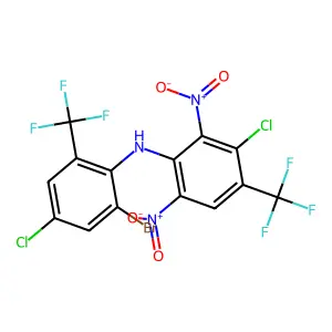 N-(2-Bromo-4-chloro-6-(trifluoromethyl)phenyl)-3-chloro-2,6-dinitro-4-(trifluoromethyl)aniline structure