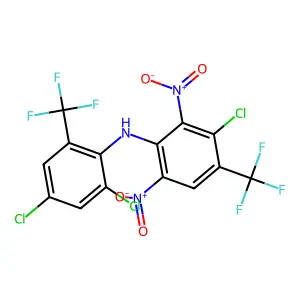 3-Chloro-N-(2,4-dichloro-6-(trifluoromethyl)phenyl)-2,6-dinitro-4-(trifluoromethyl)aniline structure