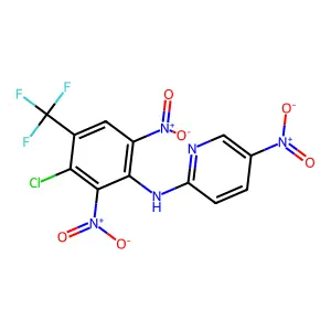 N-(3-Chloro-2,6-dinitro-4-(trifluoromethyl)phenyl)-5-nitropyridin-2-amine structure
