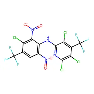 3,5,6-Trichloro-N-(3-chloro-2,6-dinitro-4-((trifluoromethyl)phenyl)-4-(trifluoromethyl)pyridin-2-amine structure