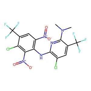 3-Chloro-2-N-(3-chloro-2,6-dinitro-4-((trifluoromethyl)phenyl)-6-N,6-N-dimethyl-5-((trifluoromethyl)pyridine-2,6-diamine structure