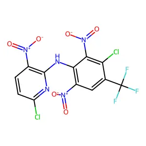 6-Chloro-N-(3-chloro-2,6-dinitro-4-(trifluoromethyl)phenyl)-3-nitropyridin-2-amine structure