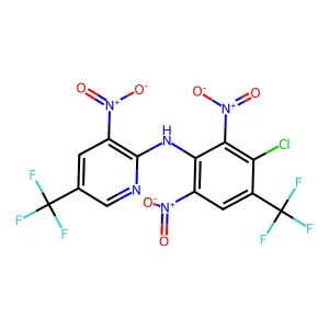 N-[3-chloro-2,6-dinitro-4-(trifluoromethyl)phenyl]-3-nitro-5-(trifluoromethyl)pyridin-2-amine structure