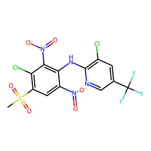 3-Chloro-N-(3-chloro-4-methylsulfonyl-2,6-dinitrophenyl)-5-(trifluoromethyl)pyridin-2-amine structure