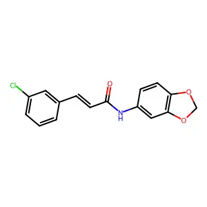N-(1,3-benzodioxol-5-yl)-3-(3-chlorophenyl)prop-2-enamide structure