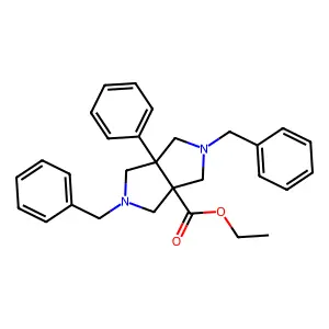 ethyl 2,5-dibenzyl-6a-phenyl-1,3,4,6-tetrahydropyrrolo[3,4-c]pyrrole-3a-carboxylate structure