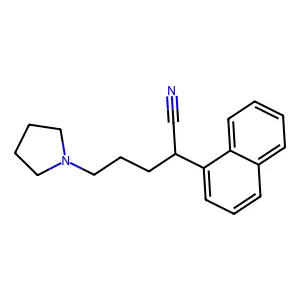 2-(Naphthalen-1-yl)-5-(pyrrolidin-1-yl)pentanenitrile structure