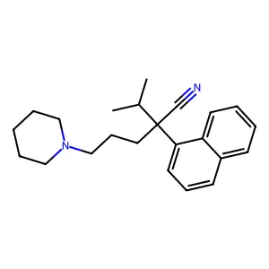 2-(Naphthalen-1-yl)-5-(piperidin-1-yl)-2-(propan-2-yl)pentanenitrile structure