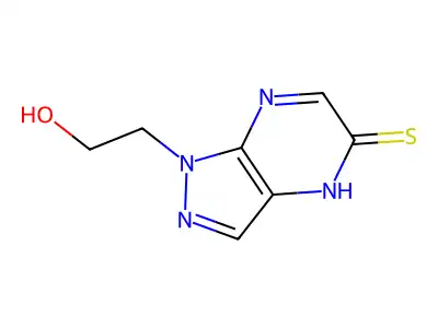 5H-Pyrazolo(3,4-b)pyrazine-5-thione, 1,4-dihydro-1-(2-hydroxyethyl)- structure
