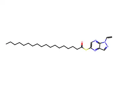 Octadecanethioic acid, S-(1-ethenyl-1H-pyrazolo(3,4-b)pyrazin-5-yl) ester structure