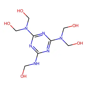 [[6-[(Hydroxymethyl)amino]-1,3,5-triazine-2,4-diyl]dinitrilo]tetrakismethanol structure