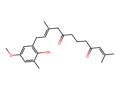 12-(2-Hydroxy-5-methoxy-3-methylphenyl)-2,10-dimethyldodeca-2,10-diene-4,8-dione structure