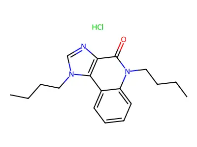 4H-Imidazo(4,5-c)quinolin-4-one, 1,5-dihydro-1,5-dibutyl-, monohydrochloride structure