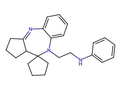 Spiro(benzo(b)cyclopenta(e)(1,4)diazepine-10(9H),1'-cyclopentane)-9-ethanamine, 1,2,3,10a-tetrahydro-N-phenyl- structure
