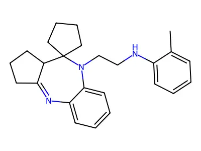 Spiro(benzo(b)cyclopenta(e)(1,4)diazepine-10(9H),1'-cyclopentane)-9-ethanamine, 1,2,3,10a-tetrahydro-N-(2-methylphenyl)- structure
