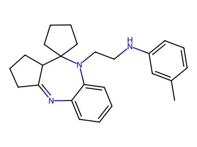 Spiro(benzo(b)cyclopenta(e)(1,4)diazepine-10(9H),1'-cyclopentane)-9-ethanamine, 1,2,3,10a-tetrahydro-N-(3-methylphenyl)- structure