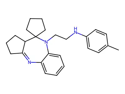 Spiro(benzo(b)cyclopenta(e)(1,4)diazepine-10(9H),1'-cyclopentane)-9-ethanamine, 1,2,3,10a-tetrahydro-N-(4-methylphenyl)- structure