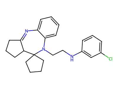 Spiro(benzo(b)cyclopenta(e)(1,4)diazepine-10(9H),1'-cyclopentane)-9-ethanamine, 1,2,3,10a-tetrahydro-N-(3-chlorophenyl)- structure