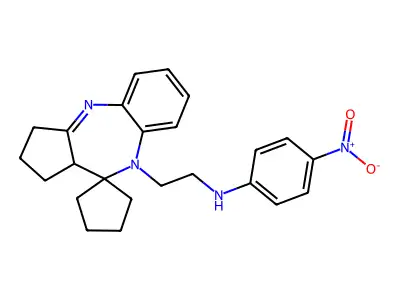 Spiro(benzo(b)cyclopenta(e)(1,4)diazepine-10(9H),1'-cyclopentane)-9-ethanamine, 1,2,3,10a-tetrahydro-N-(4-nitrophenyl)- structure