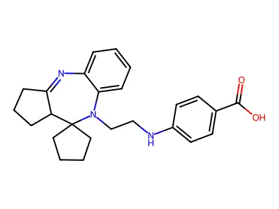 Benzoic acid, 4-((2-(1,2,3,10a-tetrahydrospiro(benzo(b)cyclopenta(e)(1,4)diazepine-10(9),1'-cyclopent)-9-yl)ethyl)amino)- structure