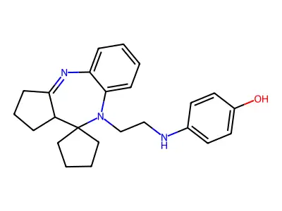 Phenol, 4-((2-(1,2,3,10a-tetrahydrospiro(benzo(b)cyclopenta(e)(1,4)diazepine-10(9H),1'-cyclopent)-9-yl)ethyl)amino)- structure