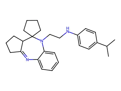 Spiro(benzo(b)cyclopenta(e)(1,4)diazepine-10(9H),1'-cyclopentane)-9-ethanamine, 1,2,3,10a-tetrahydro-N-(4-(1-methylethyl)phenyl)- structure
