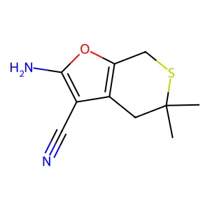 2-Amino-5,5-dimethyl-4,7-dihydro-5H-thiopyrano[3,4-b]furan-3-carbonitrile structure
