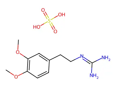 Guanidine, 1-(3,4-dimethoxyphenethyl)-, sulfate (2:1) structure