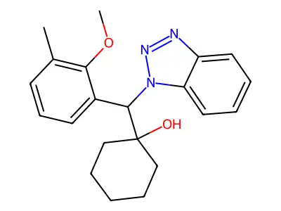 1-[1H-Benzotriazol-1-yl(2-methoxy-3-methylphenyl)methyl]cyclohexanol structure