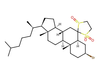 3-beta-Bromo-6,6-ethylene-alpha-sulfonyl-beta-sulfinyl-5-alpha-cholestane structure