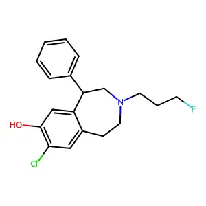 7-Chloro-8-hydroxy-3-(3'-fluoropropyl)-1-phenyl-2,3,4,5-tetrahydro-3-benzazepine structure