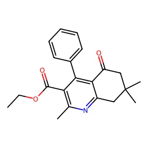 Ethyl 5,6,7,8-tetrahydro-2,7,7-trimethyl-5-oxo-4-phenyl-3-quinolinecarboxylate structure