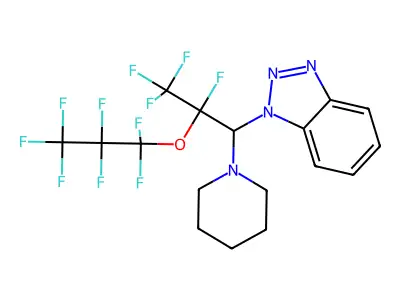 1-[2,3,3,3-Tetrafluoro-2-(heptafluoropropoxy)-1-(piperidin-1-yl)propyl]-1H-benzotriazole structure
