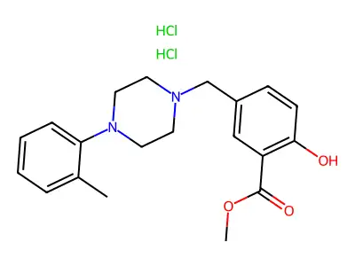 Methyl 2-hydroxy-5-((4-(o-tolyl)piperazin-1-yl)methyl)benzoate dihydrochloride structure