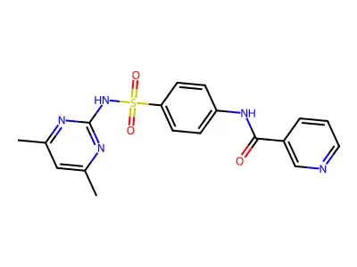 N-[4-[(4,6-dimethylpyrimidin-2-yl)sulfamoyl]phenyl]pyridine-3-carboxamide structure