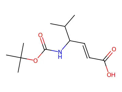5-Methyl-4-[(2-methylpropan-2-yl)oxycarbonylamino]hex-2-enoic acid structure