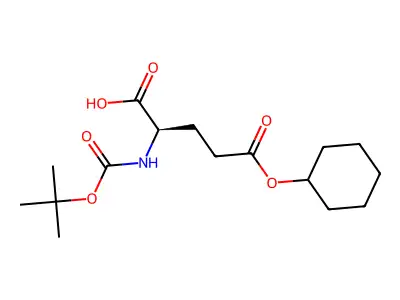 Boc-L-glutamic acid 5-cyclohexyl ester structure