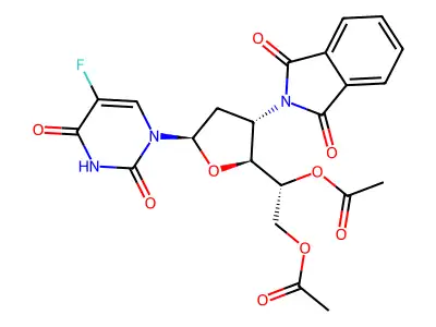 2,4(1H,3H)-Pyrimidinedione, 1-(5,6-di-O-acetyl-2,3-dideoxy-3-(1,3-dihydro-1,3-dioxo-2H-isoindol-2-yl)-beta-D-ribo-hexofuranosyl)-5-fluoro- structure