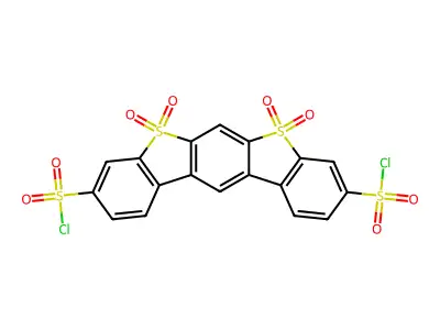 Tetraoxo-dibenzo(D,D')benzo(1,2-B,5,4-B')dithiophene-3,9-disulfonyl dichloride structure