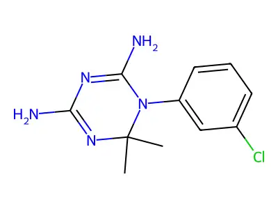 1,3,5-Triazine-2,4-diamine, 1-(3-chlorophenyl)-1,6-dihydro-6,6-dimethyl- structure