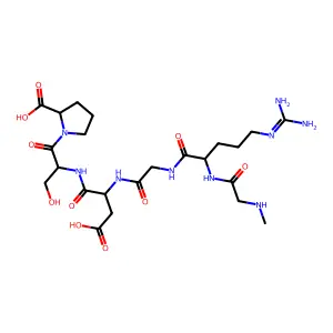 N-Methylglycyl-arginyl-glycyl-aspartyl-seryl-proline structure